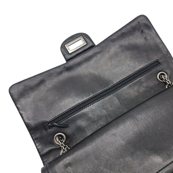 Chanel Classic 2.55 Reissue Jumbo Double Flap Bag - Quilted Patent Leather Black - Picture 7 of 12